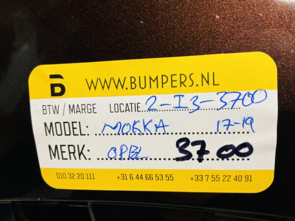 Bumper OPEL MOKKA X 2017-2019 475498858 Voorbumper 2-i3-3700Z