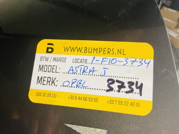 Bumper OPEL ASTRA J SPORT 13188705 Achterbumper 1-F10-3734Z