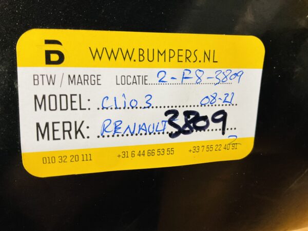 BUMPER RENAULT CLIO 3 FACELIFT 2008-2012 VOORBUMPER 2-F8-3809Z