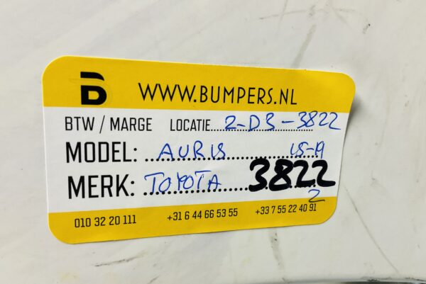 BUMPER TOYOTA AURIS 6XPDC 2015-2019 VOORBUMPER 2-D3-3822Z