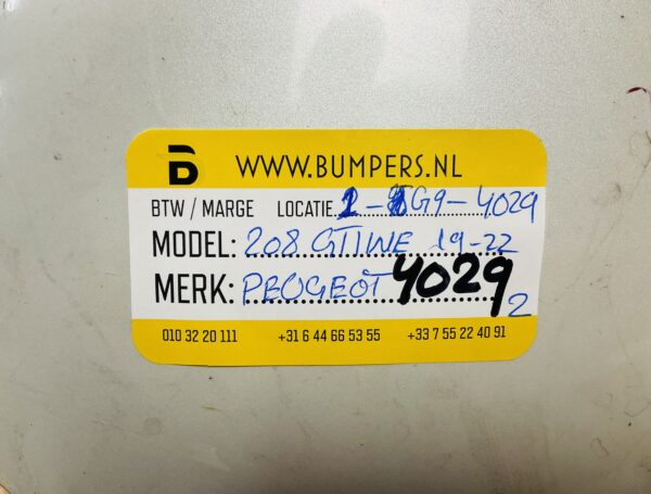 BUMPER PEUGEOT 208 GTLINE GT-LINE  2019-2022 ACHTERBUMPER 1-E9-4029Z