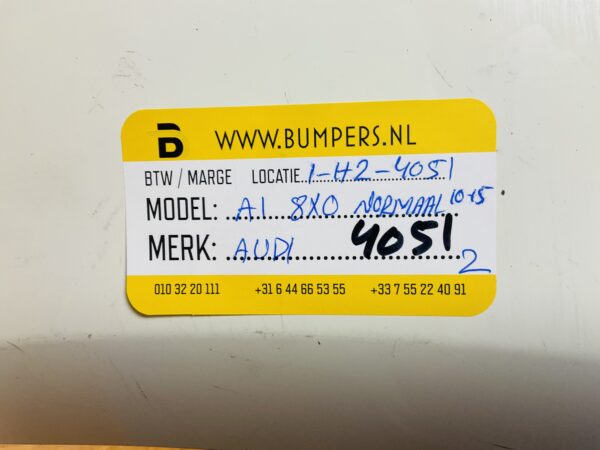 BUMPER AUDI A1 8X0 NORMAAL  2010-2015 VOORBUMPER 1-H2-4051Z