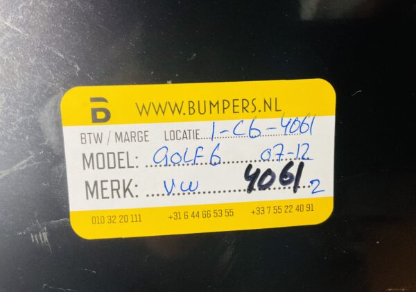 BUMPER VOLKSWAGEN GOLF 6  2007-2012 VOORBUMPER 1-C6-4061Z