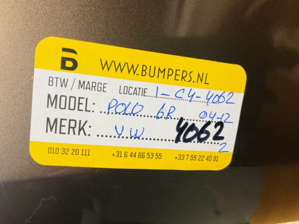 BUMPER VOLKSWAGEN POLO 6R  2008-2013 VOORBUMPER 1-C4-4062Z