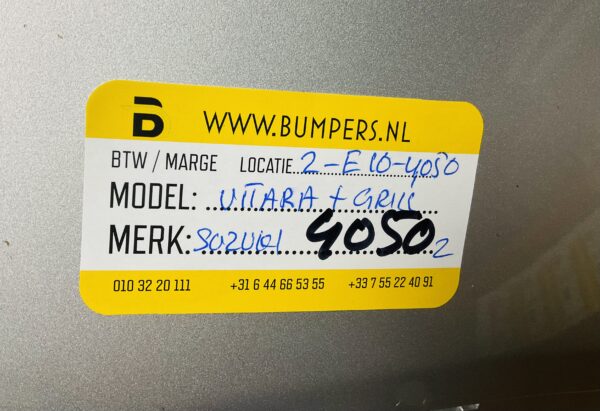 BUMPER SUZUKI VITARA + GRILL VOORBUMPER 2-E10-4050Z