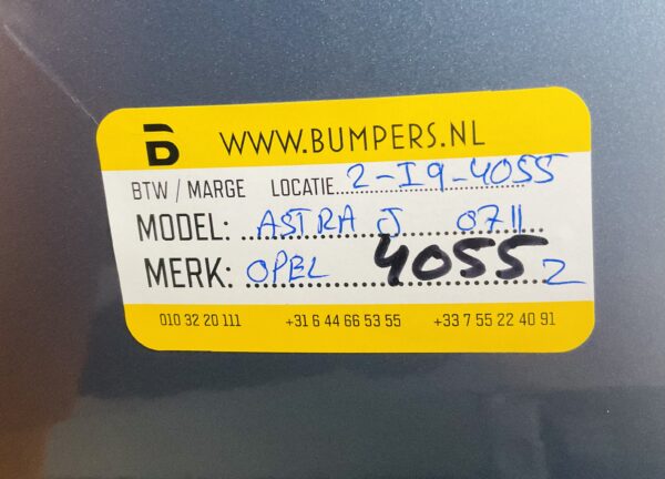 BUMPER OPEL ASTRA J 2007-2011 VOORBUMPER 2-I9-4055Z