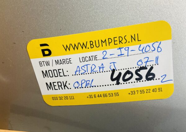 BUMPER OPEL ASTRA J  2007-2011 VOORBUMPER 2-I9-4056Z