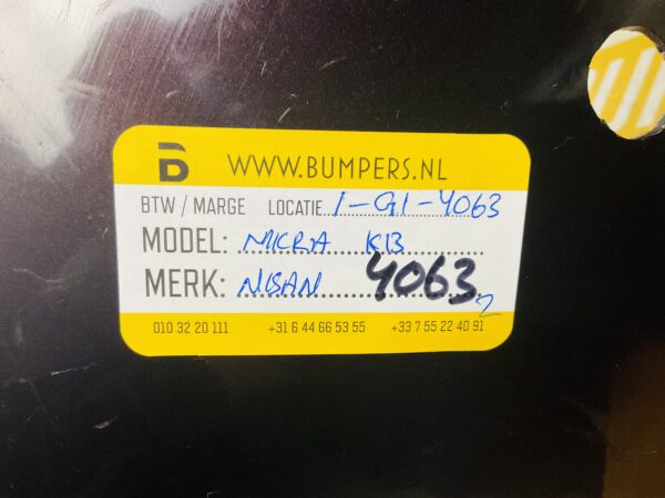 BUMPER NISAN MICRA K13  2010-2013 VOORBUMPER 1-G1-4063Z