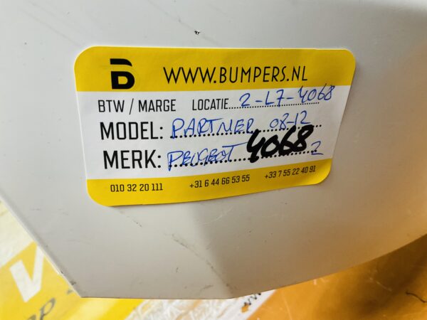 BUMPER PEUGEOT PARTNIR  2008-2012 VOORBUMPER 2-L7-4068Z