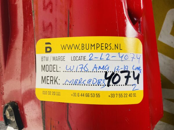 ZIJSKIRT MERCEDES A KLASSE W176 CLA W117 2012-2019 LINKE DORPEL 2-L2-4074Z