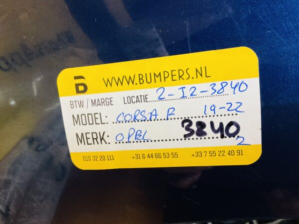 BUMPER OPEL CORSA F  2019-2022 VOORBUMPER 2-I2-3840Z
