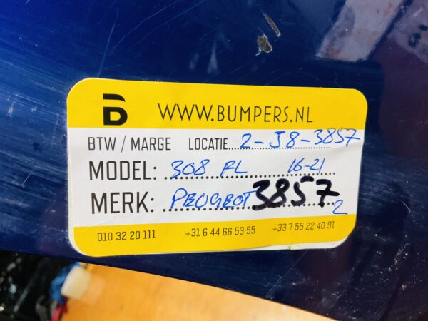 BUMPER PEUGEOT 308 FACELIFT 2016-2021 VOORBUMPER 2-J8-3857Z