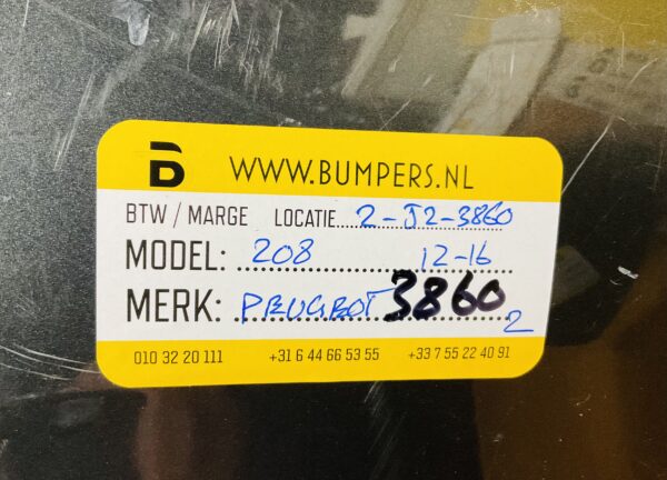 BUMPER PEUGEOT 208 2012-2016 VOORBUMPER 2-J2-3860Z