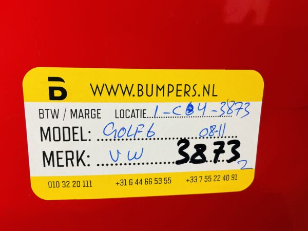 BUMPER VOLKSWAGEN GOLF 6 4XPDC KLS  2008-2011 VOORBUMPER 1-C4-3873Z