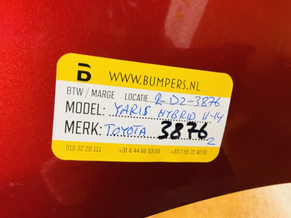BUMPER TOYOTA YARIS  HYBIRD 2011-2014 VOORBUMPER 2-D2-3876Z