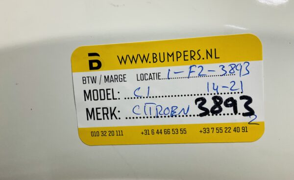 BUMPER CITROEN C1 2014-2021 VOORBUMPER 1-F2-3893Z