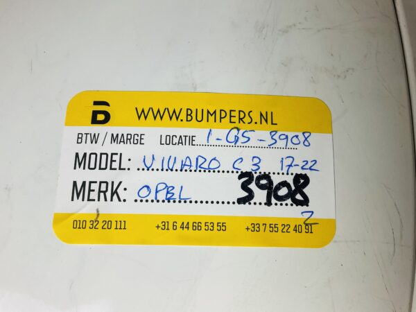 BUMPER OPEL VIVARO C3  2017-2022 VOORBUMPER 1-G5-3908Z