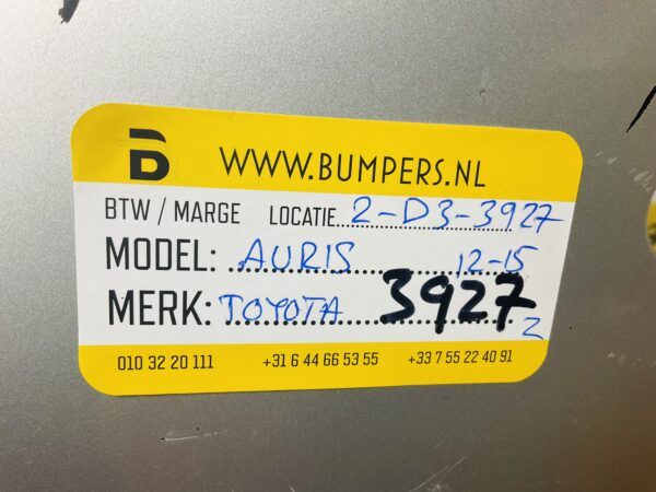 BUMPER TOYOTA AURIS 2012-2015  VOORBUMPER 2-D3-3927Z