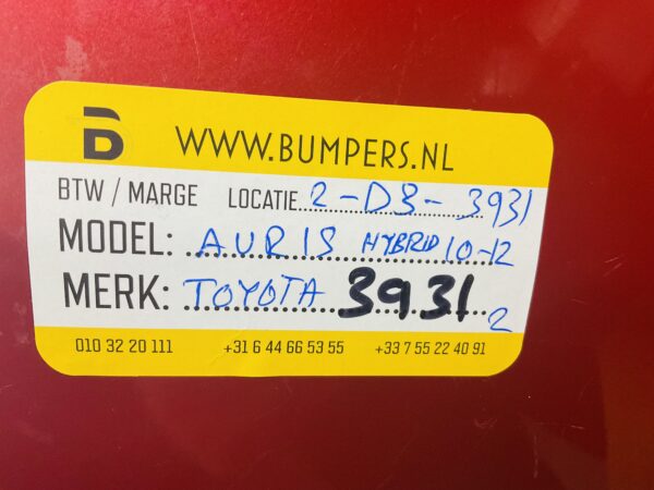 BUMPER TOYOTA AURIS HYBRID  2010-2012  VOORBUMPER 2-D3-3931Z