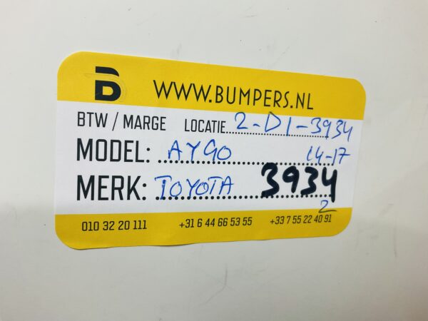 BUMPER TOYOTA AYGO 2014-2017  VOORBUMPER 2-D1-3934Z
