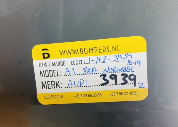 BUMPER AUDI A1 8XA NORMAAL  2016-2019  VOORBUMPER 1-H2-3939Z
