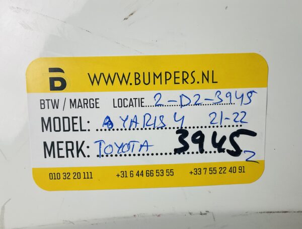 BUMPER TOYOTA YARIS 4 2021-2022 VOORBUMPER 2-D2-3945Z
