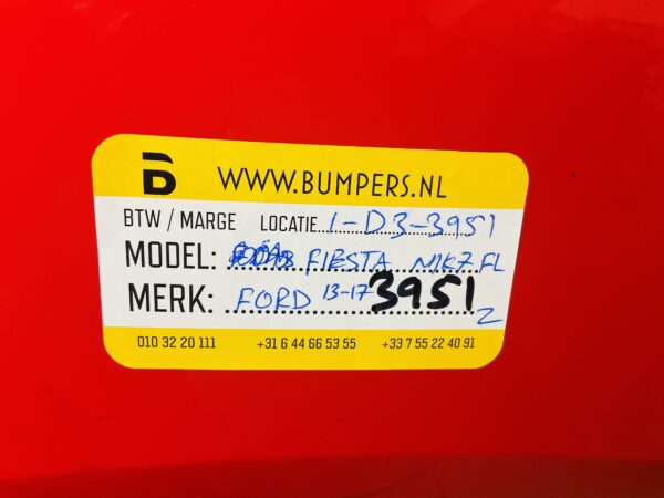 BUMPER FORD FIESTA MK7 FACELIFT  2013-2017 VOORBUMPER 1-D3-3951Z