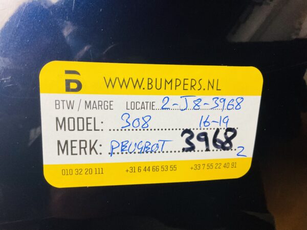 BUMPER PEUGEOT 308  FACELIFT 2016-2019 VOORBUMPER 2-J8-3968Z