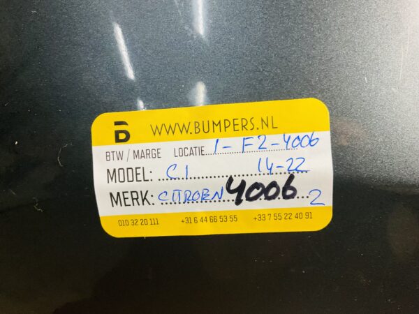 BUMPER CITROEN C1  2014-2022  VOORBUMPER 1-F2-4006Z