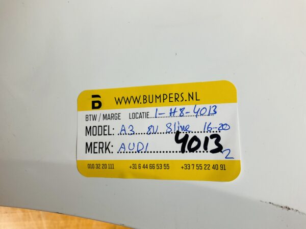 BUMPER AUDI A3 8V SLINE S-LINE 2016-2020 VOORBUMPER 1-H8-4013Z
