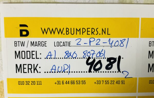 Bumperlip Audi A1 8x0 807061 S-Line Sline 2010-2015 lip 2-P2-4081z