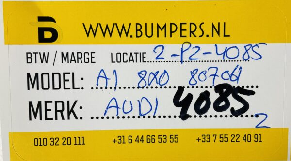 Bumperlip Audi A1 8x0 807061 S-Line Sline 2010-2015 lip 2-P2-4085z