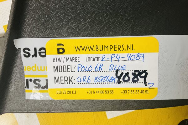 Bumperlip Volkswagen Polo 6R Bluemotion Spoiler Achterbumper GR6867568K 2-P4-4089z