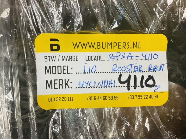 Grill Hyundai i10 Mistlamp Rooster Origineel Gril Rechts 2-P3A-4110z