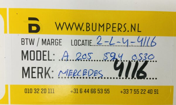 Afdekplaat Motor MERCEDES C KLASSE W205 C63 AMG  a2055240530 Onderplaat 2-L4-4116z