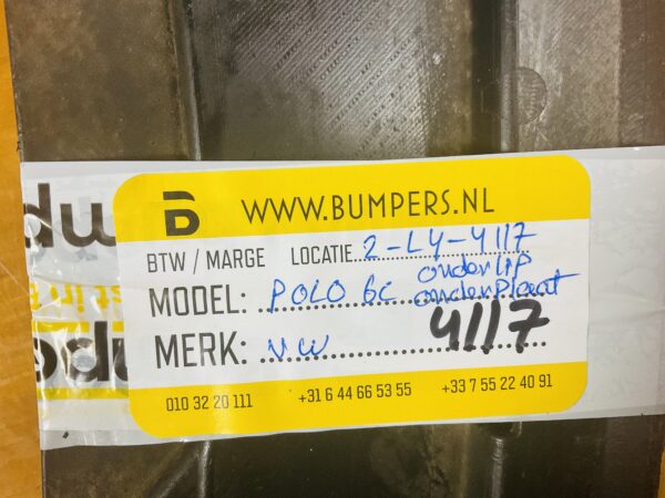 Onderplaat Volkswagen Polo 6C Onderplaat/onderlip 2-L4-4117z