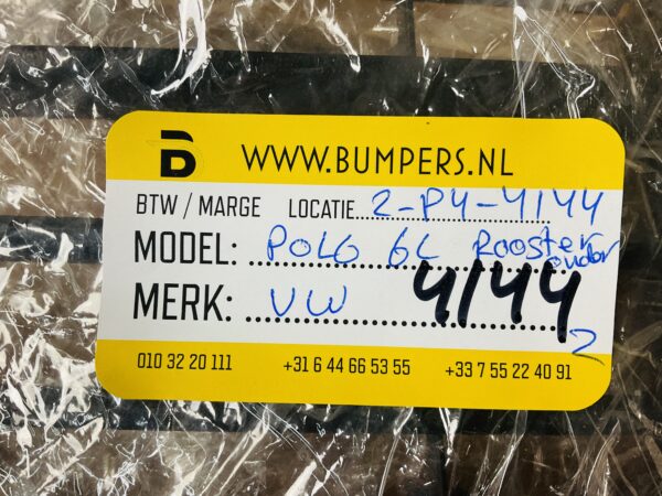 Bumper Rooster Volkswagen Polo 6C 2013-2017 Rooster 2-P4-4144z