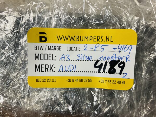 Bumper Rooster Audi A3 8V Sline S-Line 2012-2016 Rooster  2-P5-4169z