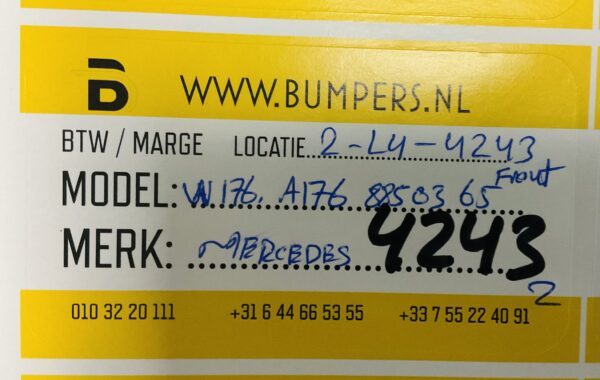 VOORBUMPER Mercedes A Klasse W176 A1768850365 Bumper Houder 2-L4-4243z