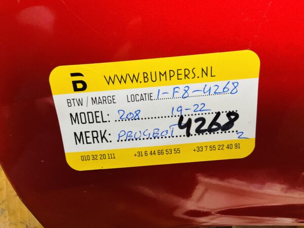 BUMPER Peugeot 208 2019-2022 ACHTERBUMPER 1-F8-4268z