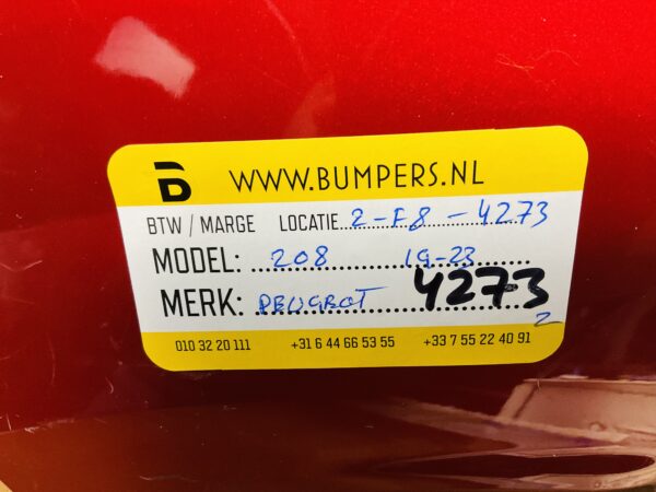 BUMPER Peugeot 208 2019-2023 ACHTERBUMPER 1-F8-4273z