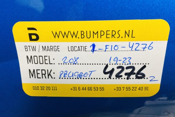 BUMPER Peugeot 208 2019-2023 ACHTERBUMPER 1-F10-4276z