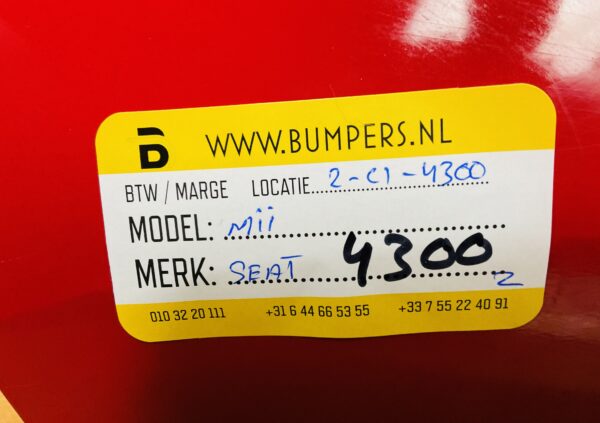 BUMPER Seat Mii VOORBUMPER 2-C1-4300z