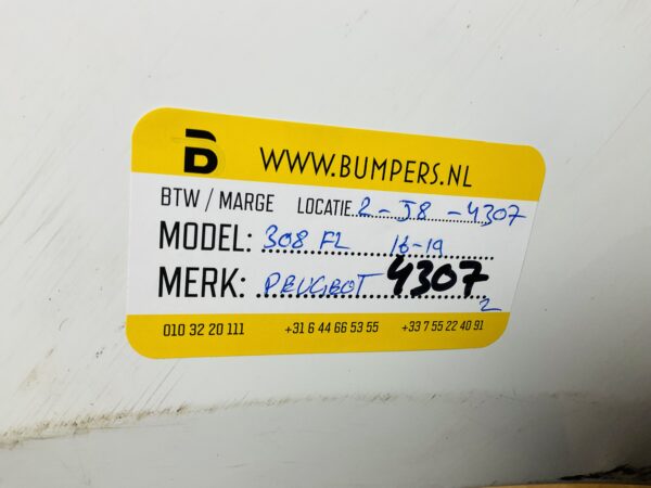 BUMPER Peugeot 308 Facelift 2016-2019 VOORBUMPER 2-J8-4307z