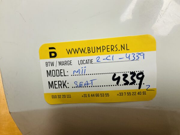 BUMPER Seat Mii VOORRBUMPER 2-C1-4339z