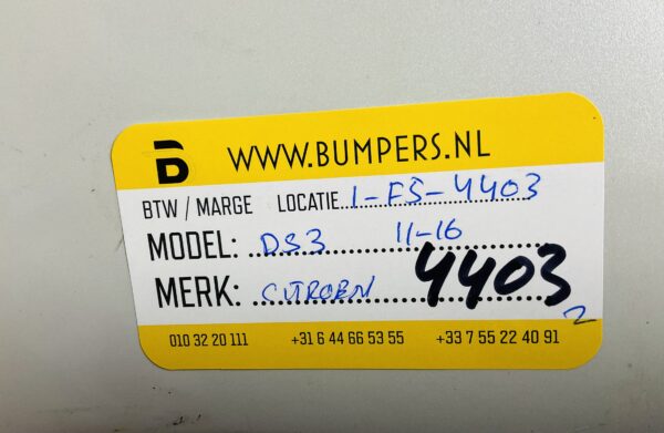 BUMPER Citroen DS3 2013-2016 VOORBUMPER 1-F5-4403z