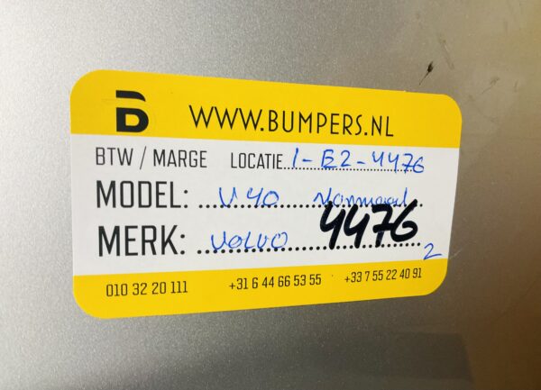 BUMPER Volvo V40 Normaal kls VOORBUMPER 1-E2-4476z