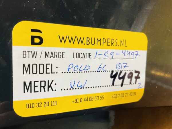 BUMPER Volkswagen Polo 6C 2013-2017 VOORBUMPER 1-C9-4497z