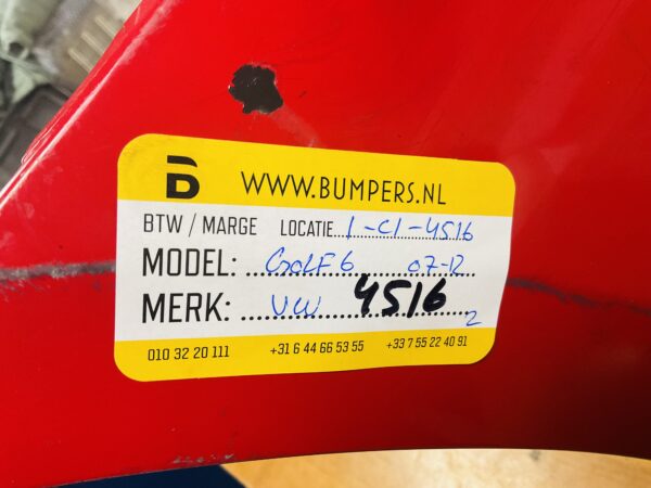 BUMPER Volkswagen Golf 6 2007-2012 VOORBUMPER 1-C1-4516z