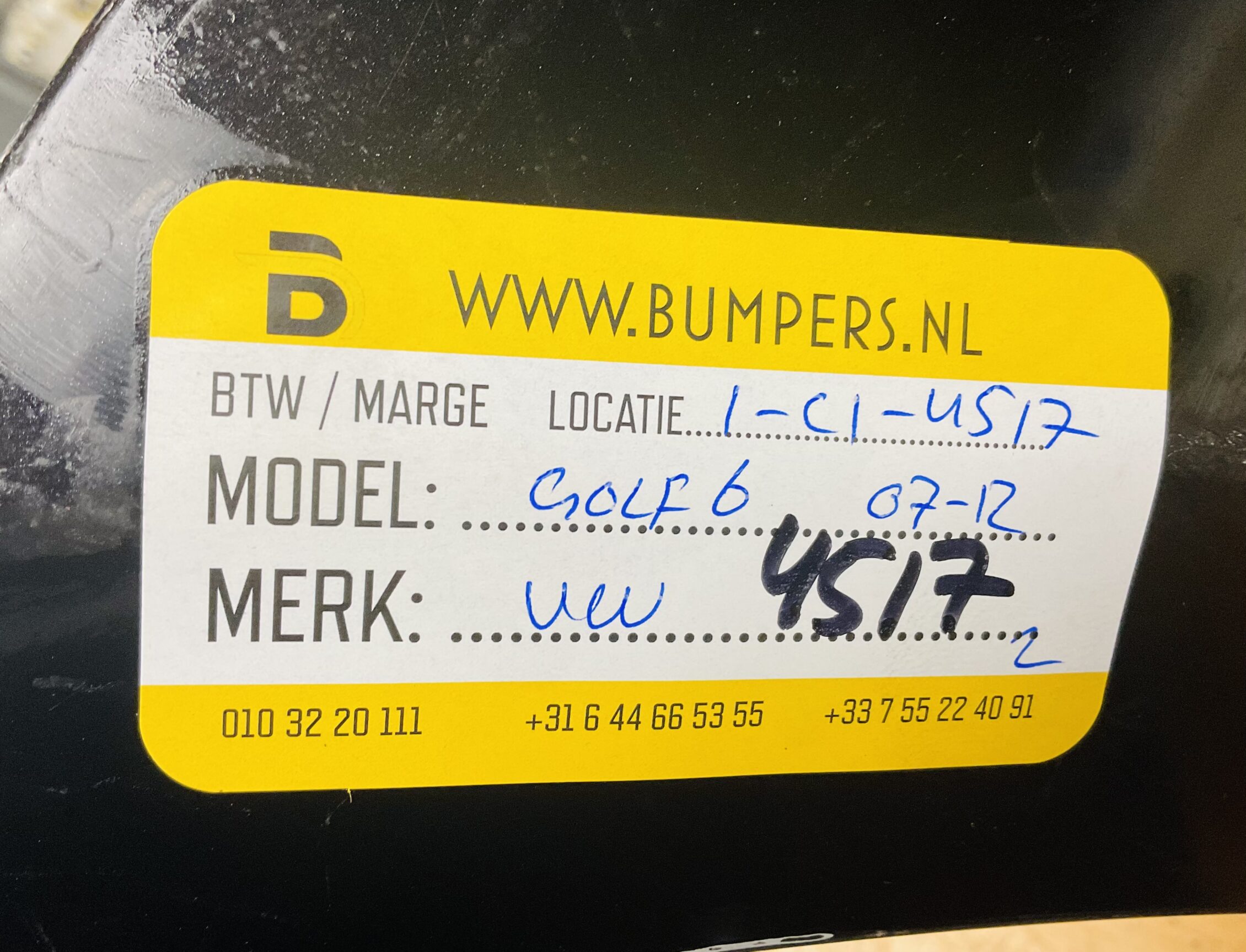 BUMPER Volkswagen Golf 6 2007-2012 VOORBUMPER 1-C1-4517z